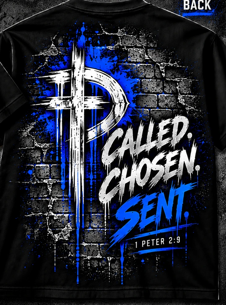 Called. Chosen. Sent. Tee — full back print